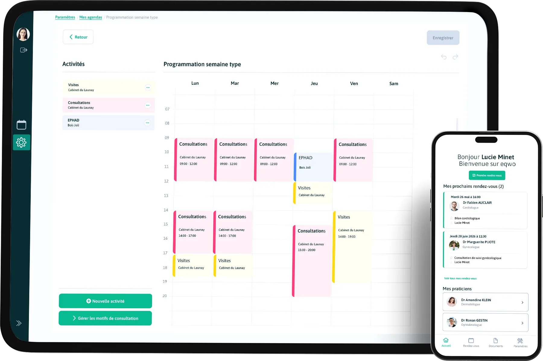 ipad-tel-agenda Application Eqwo sur l'iPhone